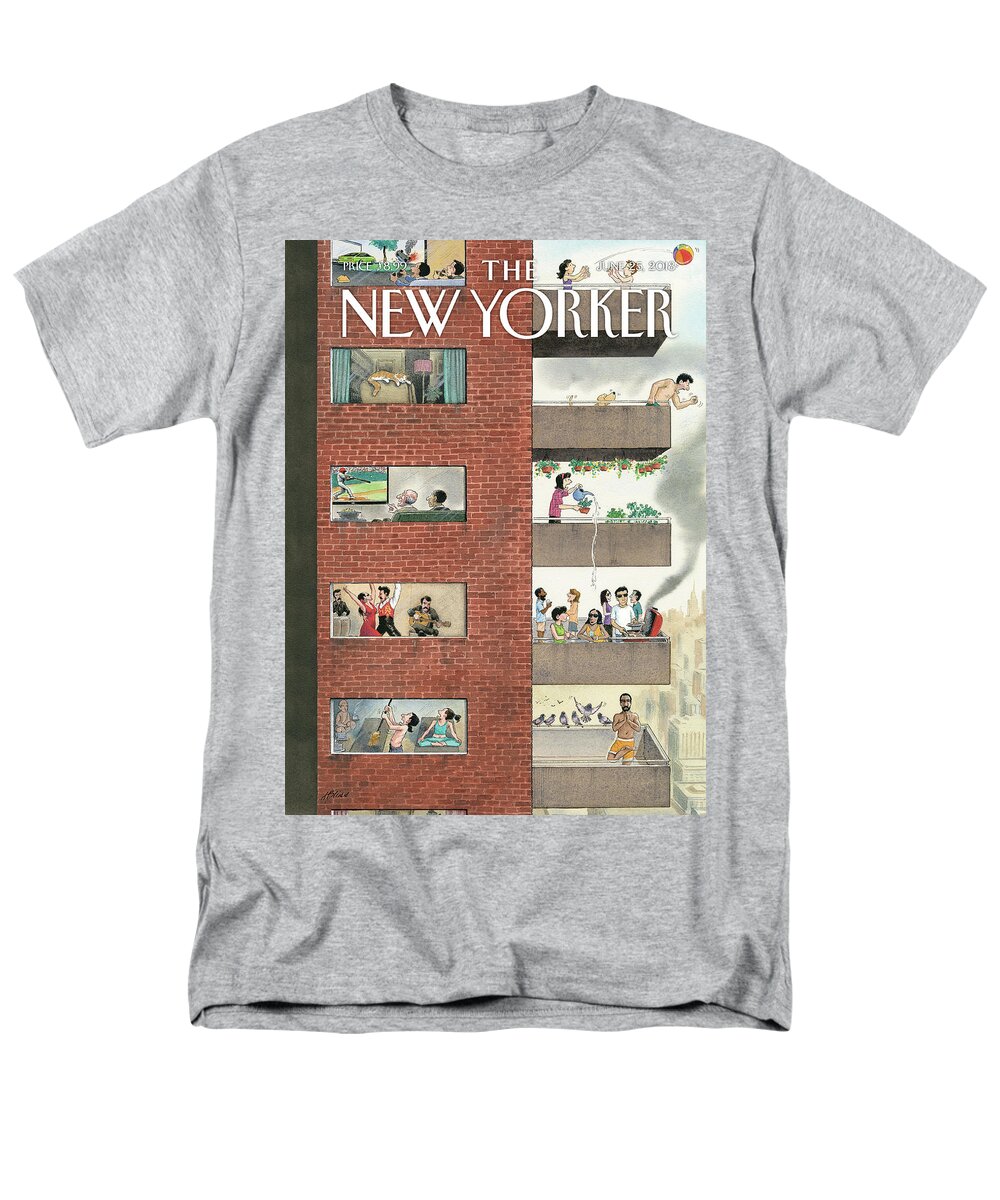 City Living Men's T-Shirt (Regular Fit) featuring the painting City Living by Harry Bliss