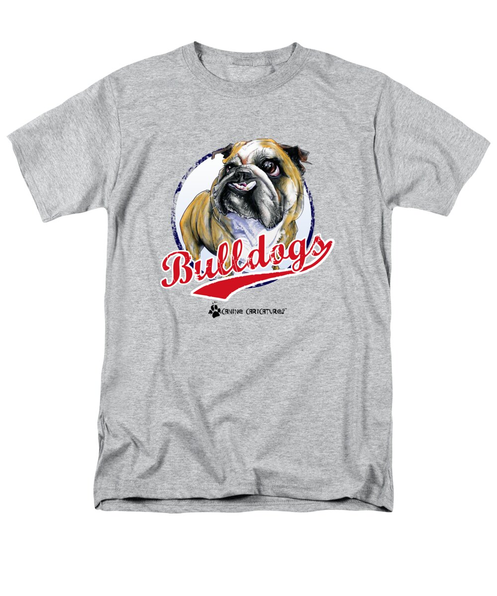 English Bulldog Men's T-Shirt (Regular Fit) featuring the drawing Team Bulldog by Canine Caricatures By John LaFree