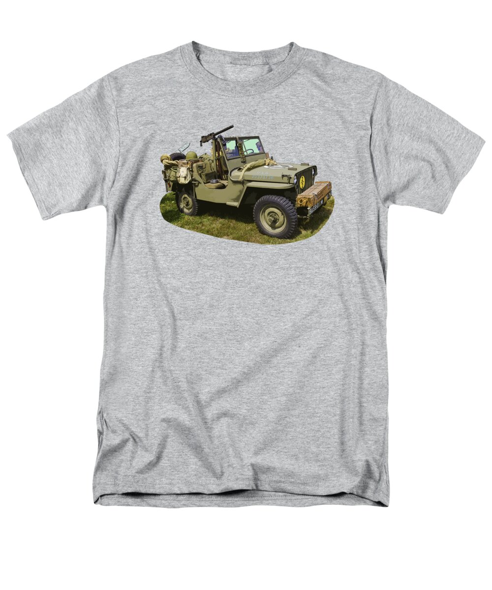 World War Two Men's T-Shirt (Regular Fit) featuring the photograph World War Two - Willys - Army Jeep by Keith Webber Jr