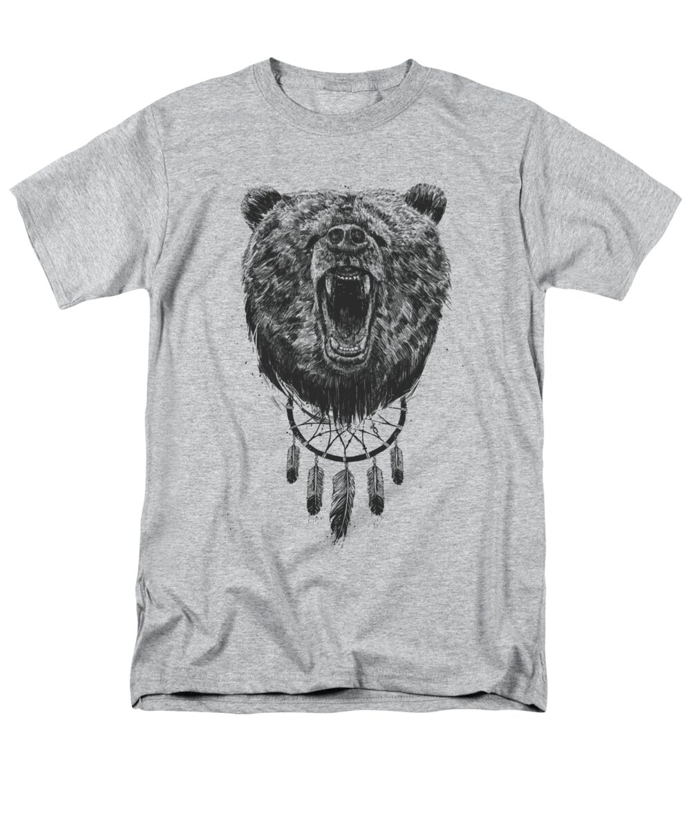 Bear Men's T-Shirt (Regular Fit) featuring the drawing Don't wake the bear by Balazs Solti