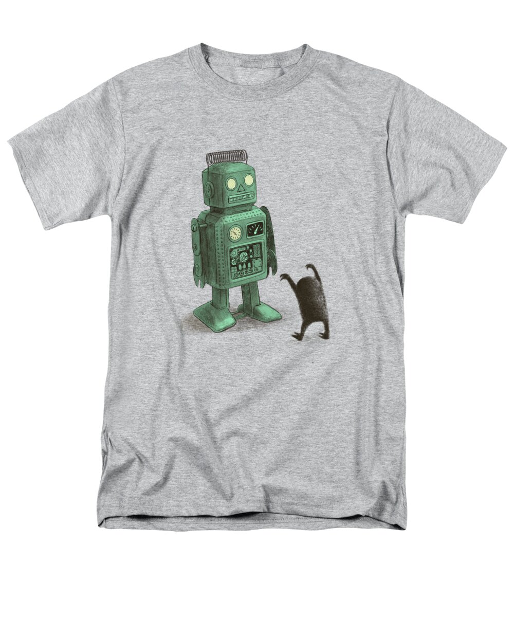 Vintage Men's T-Shirt (Regular Fit) featuring the drawing Robot Vs Alien by Eric Fan