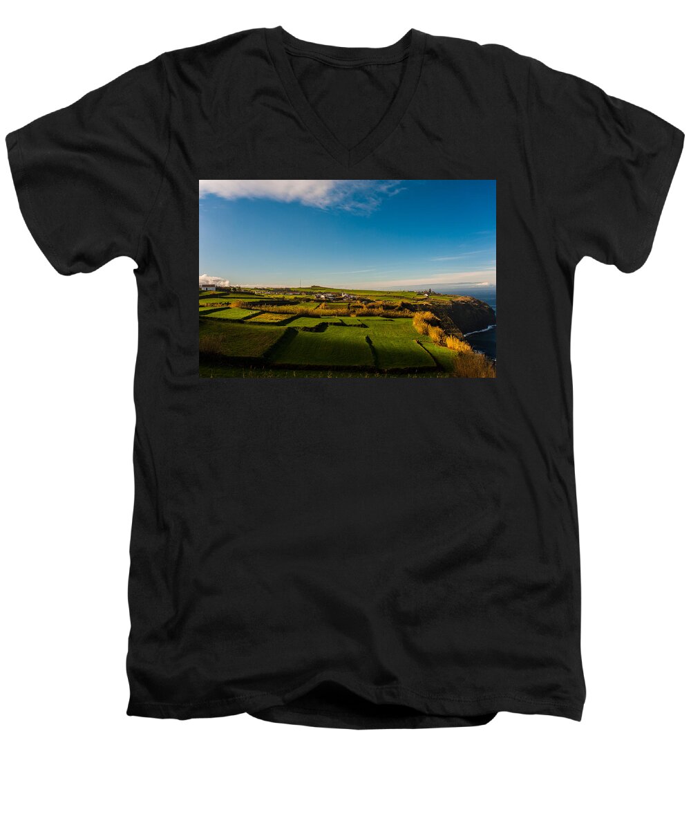 Art Men's V-Neck T-Shirt featuring the photograph Fields of Green and Yellow #1 by Joseph Amaral