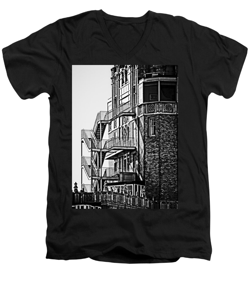 Stairs Men's V-Neck T-Shirt featuring the photograph Stairs by Mark Alder