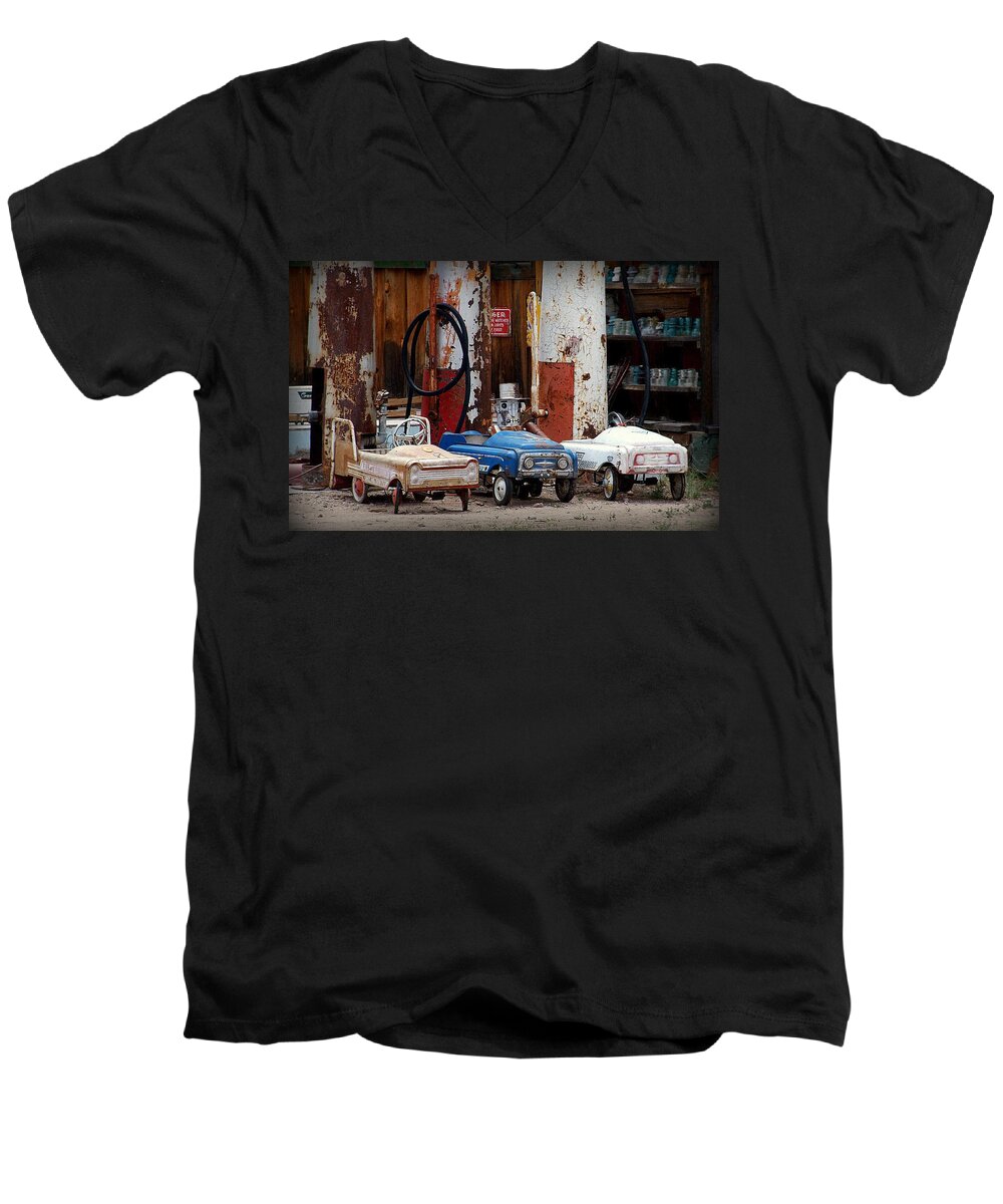 Nostalgic Men's V-Neck T-Shirt featuring the photograph When I was a kid.. #1 by Al Swasey