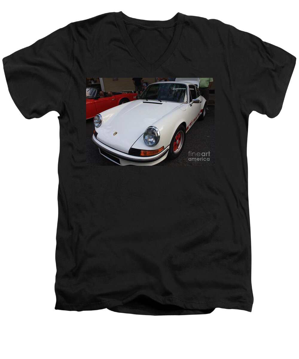 1973 Porsche Men's V-Neck T-Shirt featuring the photograph 1973 Porsche by John Telfer