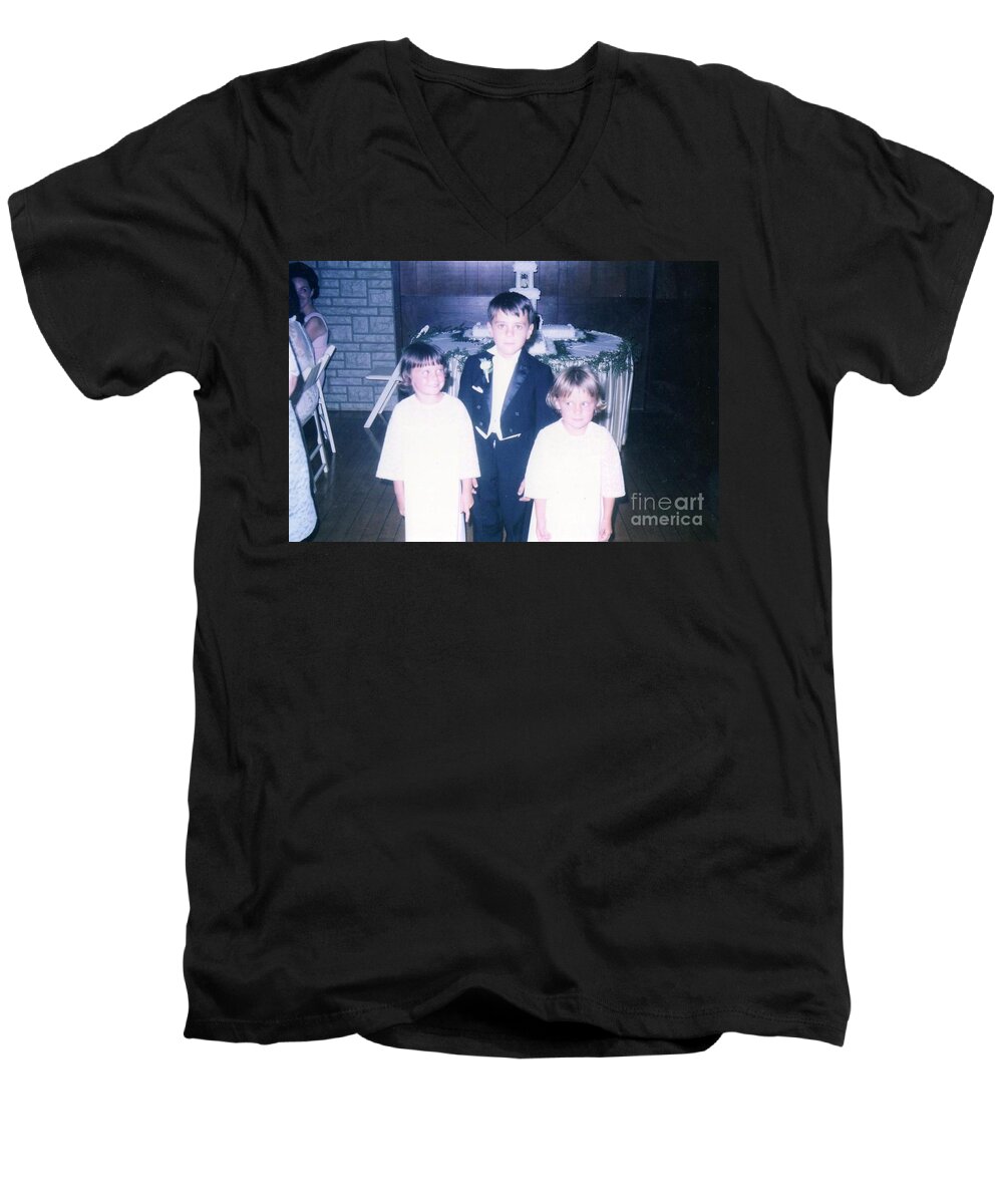  Men's V-Neck T-Shirt featuring the photograph The Cousin Crush by Kelly Awad