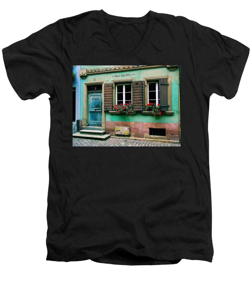 Windows Men's V-Neck T-Shirt featuring the photograph Windows and Doors 6 by Maria Huntley