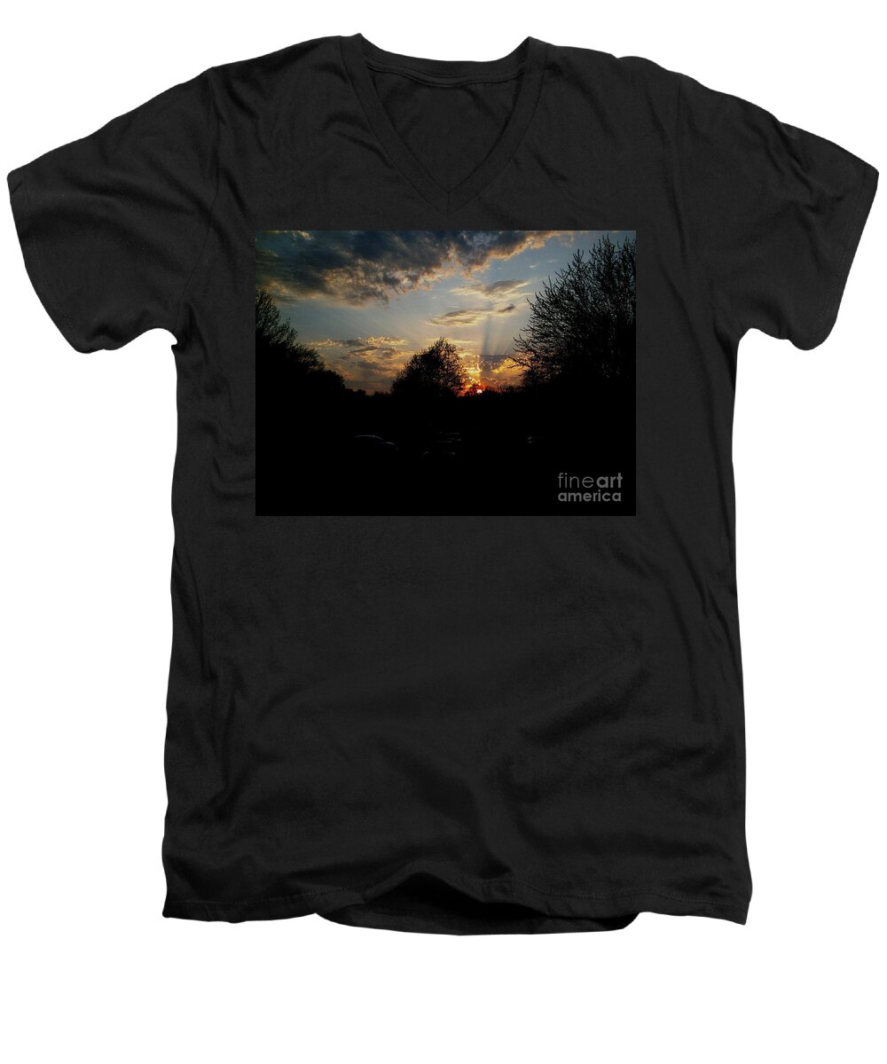 Sunsets Men's V-Neck T-Shirt featuring the photograph Beauty In The Sky by Kelly Awad