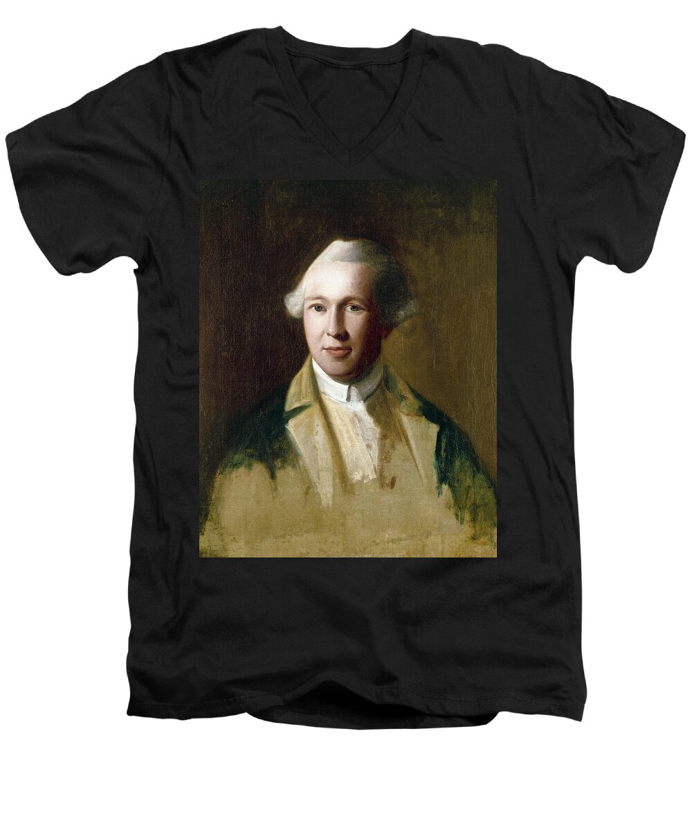 18th Century Men's V-Neck T-Shirt featuring the painting Joseph Warren by Granger