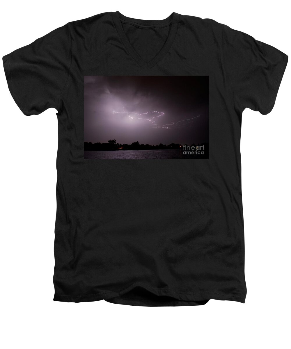 Powerful Men's V-Neck T-Shirt featuring the photograph A heart from heaven by Quinn Sedam