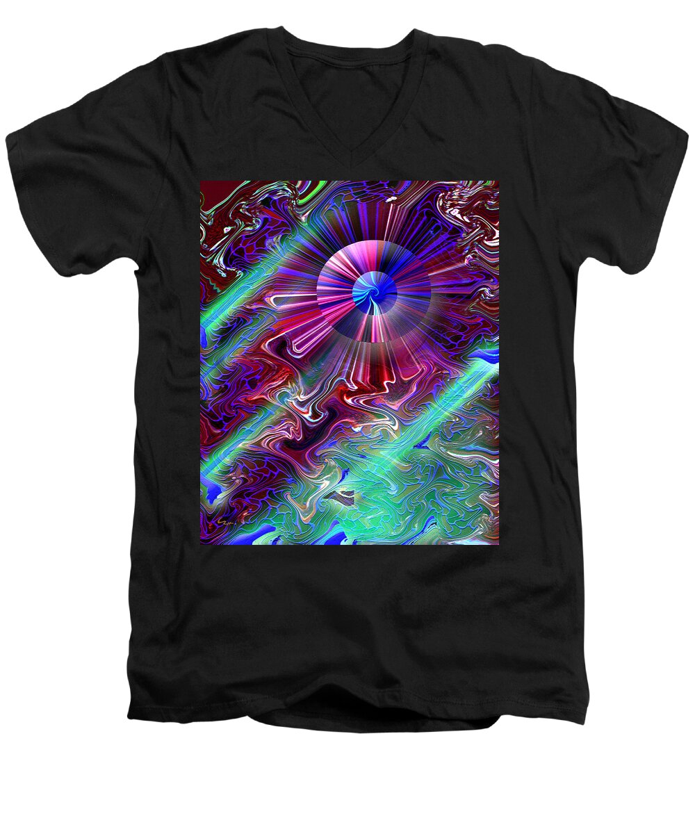 Tags: Abstract Art Men's V-Neck T-Shirt featuring the mixed media A New Thought by Carl Hunter