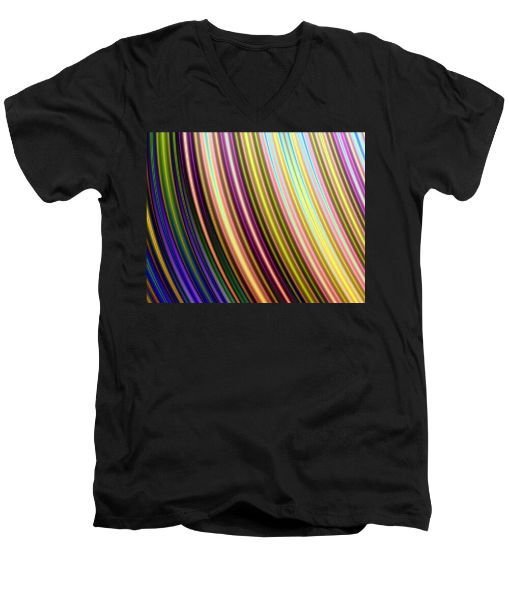 Abstract Digital Arts Men's V-Neck T-Shirt featuring the digital art Abstract Colours by Ester McGuire