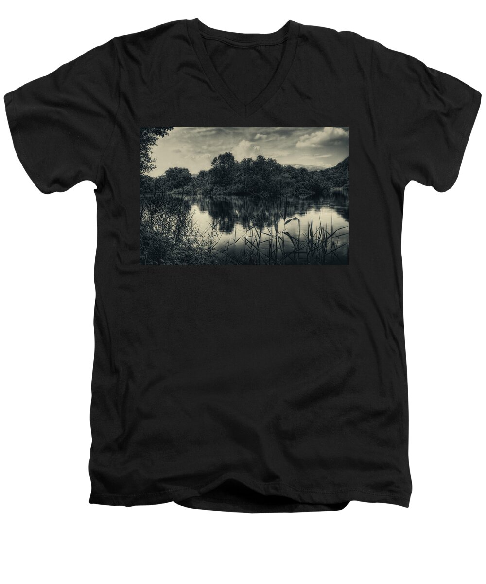 Adda Men's V-Neck T-Shirt featuring the photograph Adda River 3 by Roberto Pagani