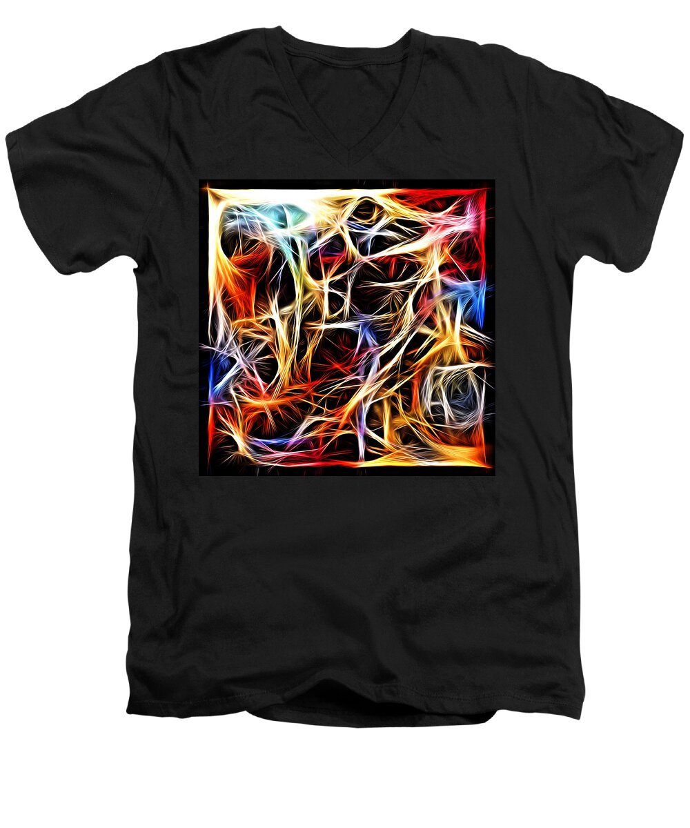 Chaos Men's V-Neck T-Shirt featuring the digital art Addicted to It by Jeff Iverson