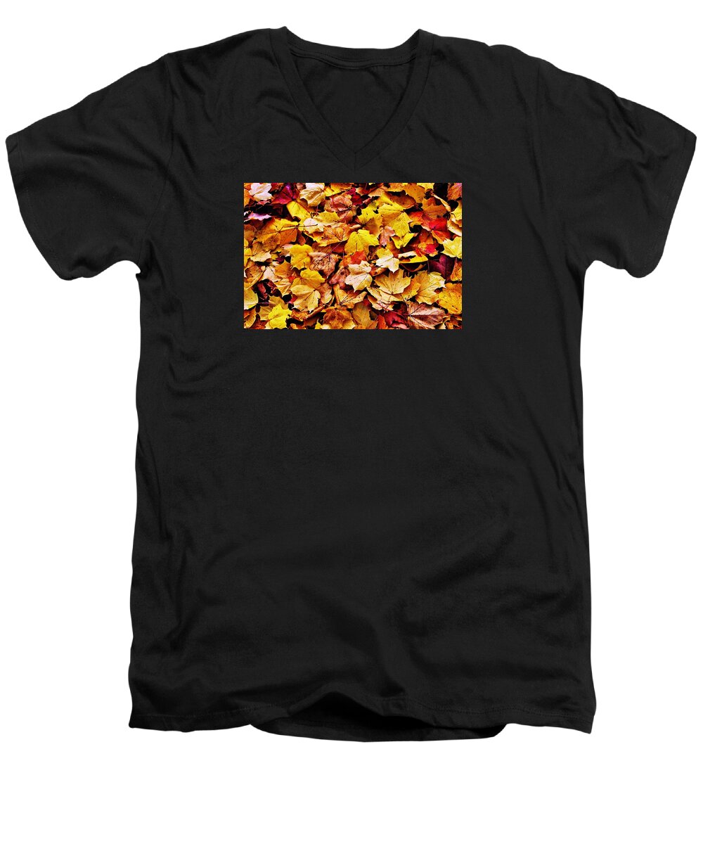 Abstract Men's V-Neck T-Shirt featuring the photograph After The Fall by Daniel Thompson