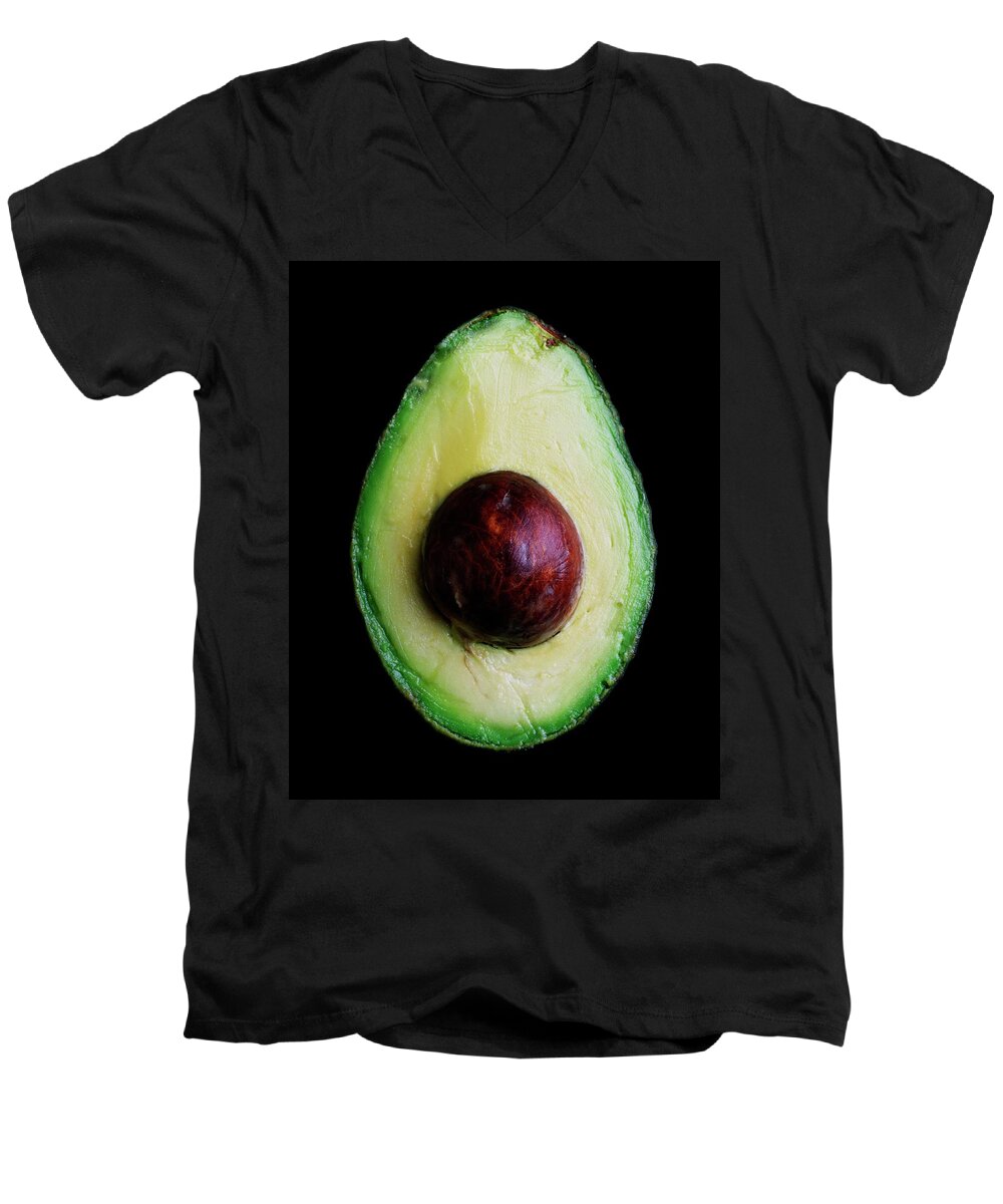 #faatoppicks Men's V-Neck T-Shirt featuring the photograph An Avocado by Romulo Yanes