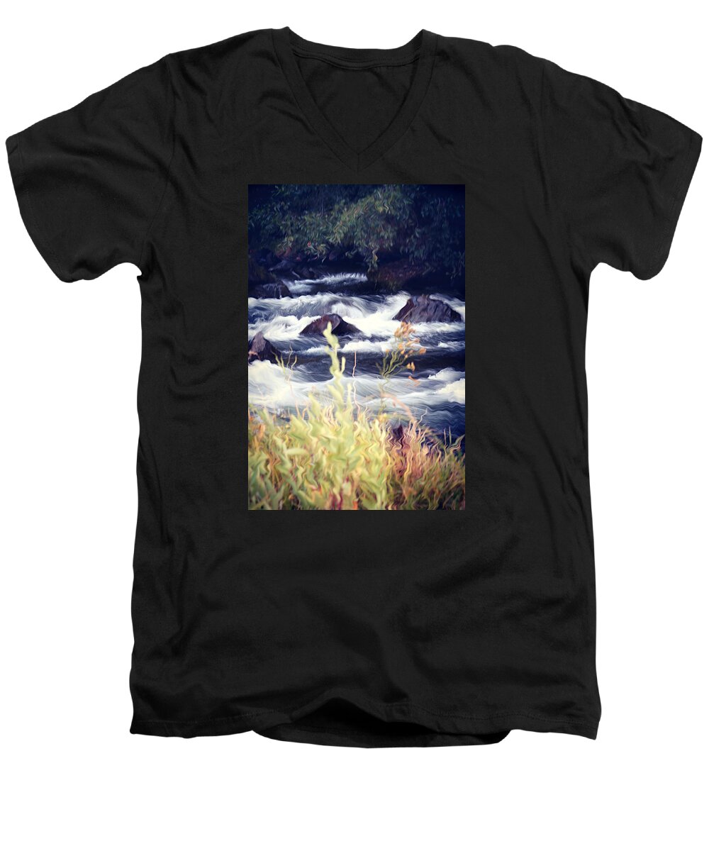 Applegate River Men's V-Neck T-Shirt featuring the photograph Applegate River by Melanie Lankford Photography