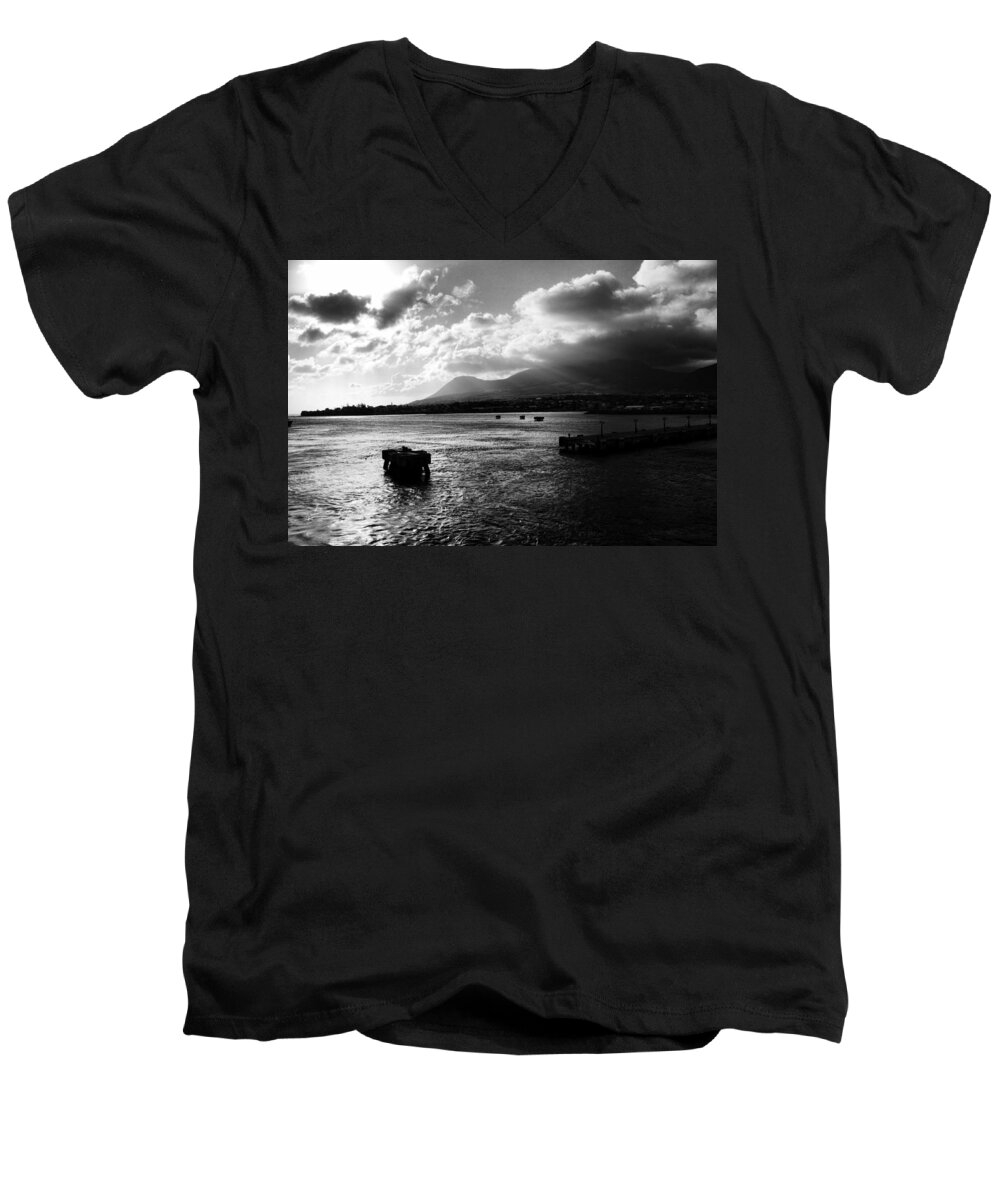 Landscape Men's V-Neck T-Shirt featuring the photograph Back to Sea by Paul Watkins