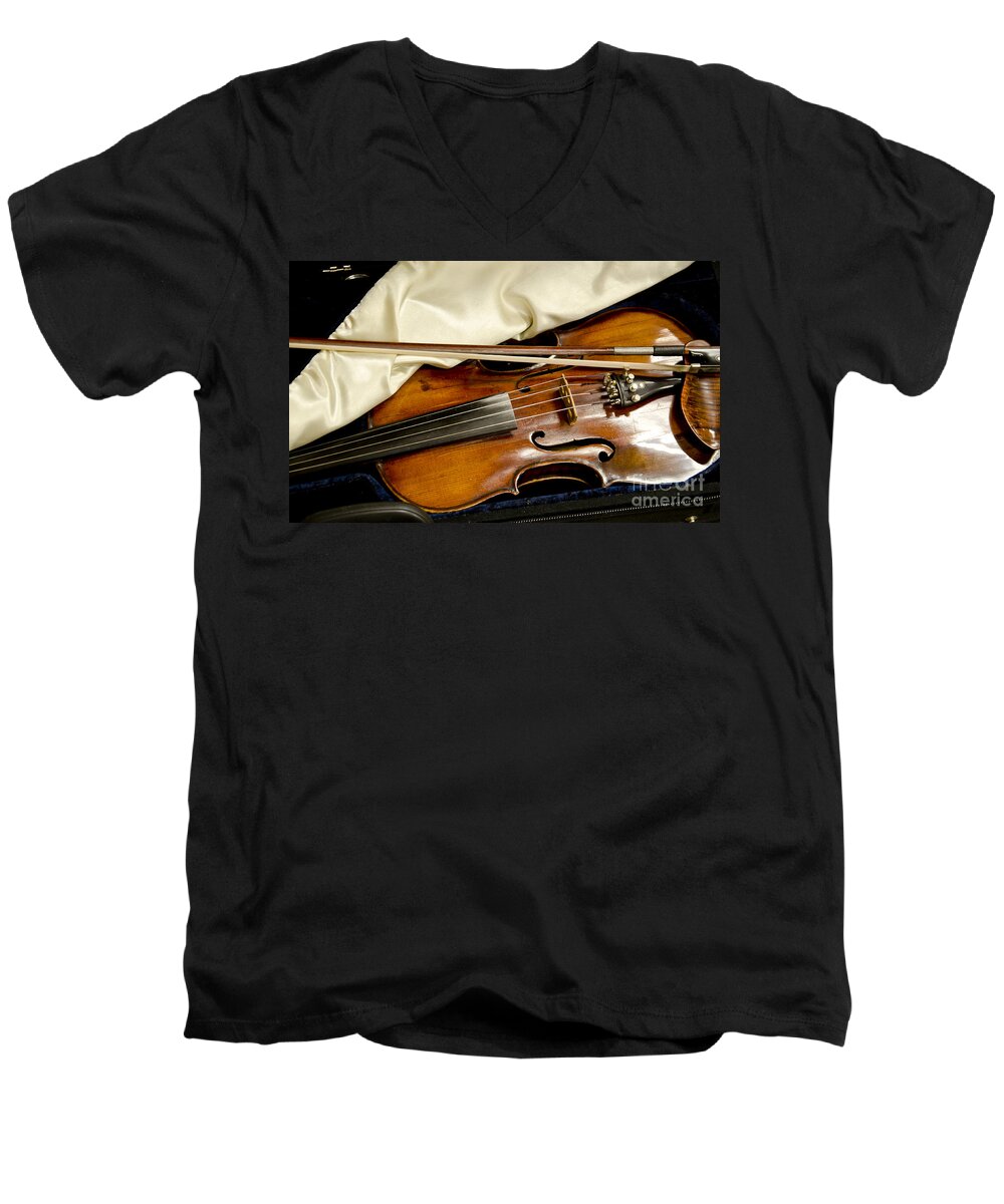 Fiddle Men's V-Neck T-Shirt featuring the photograph Bluegrass Magic by Wilma Birdwell