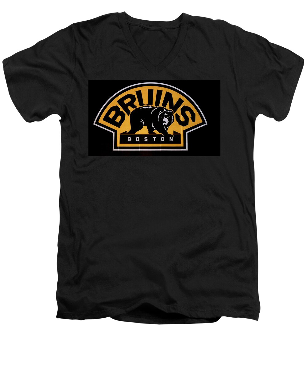 Boston Men's V-Neck T-Shirt featuring the photograph Bruins in Boston by Caroline Stella