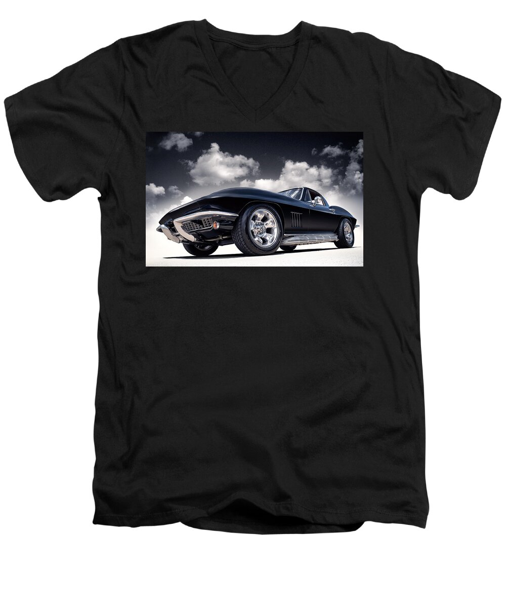 Corvette Men's V-Neck T-Shirt featuring the digital art C2 It by Douglas Pittman