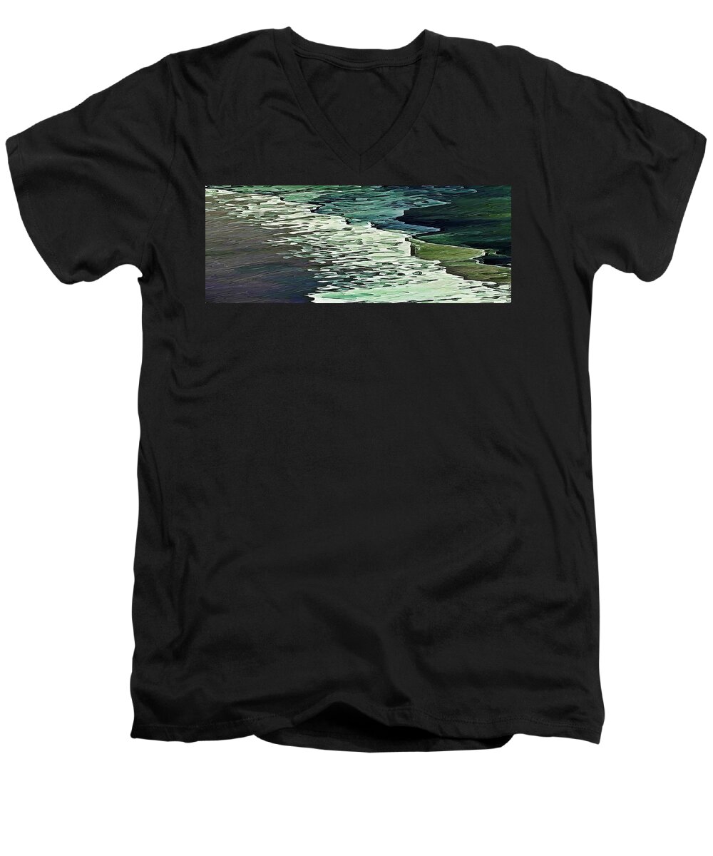 Calm Shores Men's V-Neck T-Shirt featuring the digital art Calm Shores by David Manlove