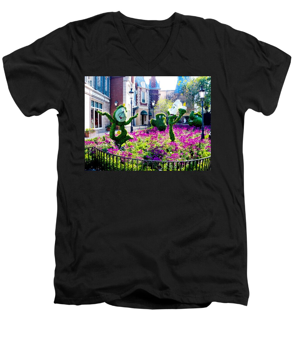 Lumiere Men's V-Neck T-Shirt featuring the photograph Cast of the Beast by Greg Fortier