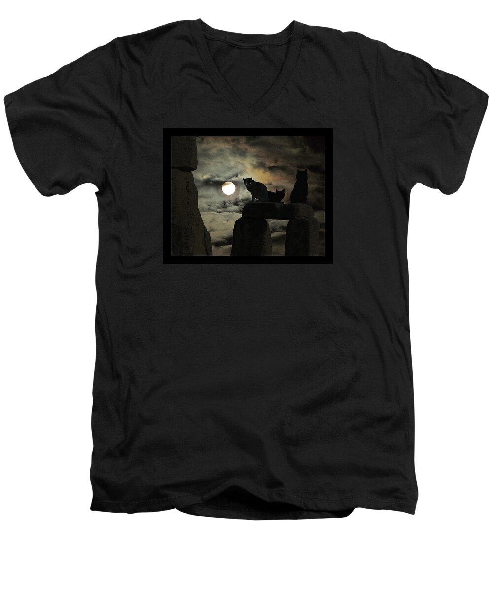Standing Stones Men's V-Neck T-Shirt featuring the photograph Celtic Nights by I'ina Van Lawick