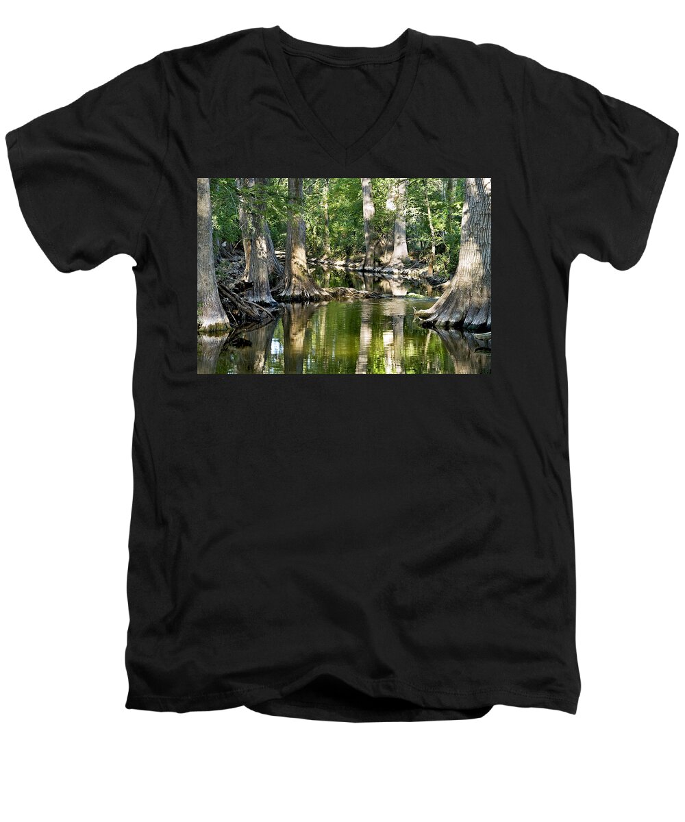 Cibolo Men's V-Neck T-Shirt featuring the photograph Cibolo Creek - 3 by Paul Riedinger