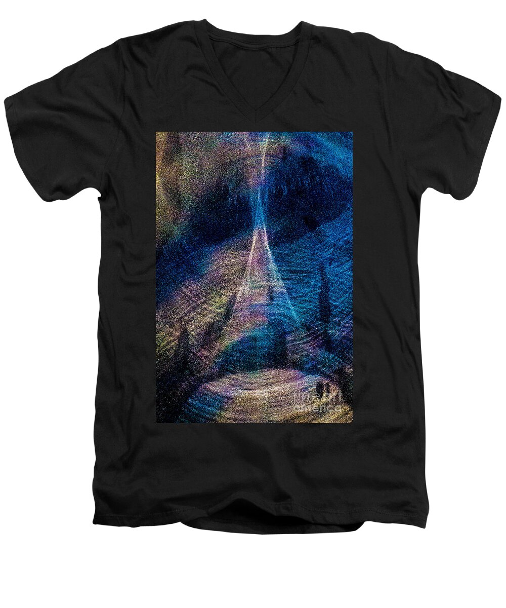 Lightpainting Men's V-Neck T-Shirt featuring the photograph Conception by Casper Cammeraat