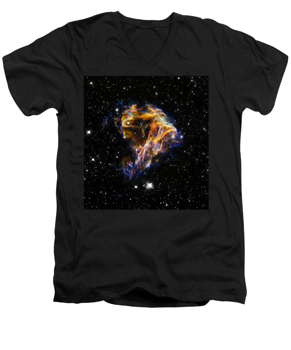 Nebula Men's V-Neck T-Shirt featuring the photograph Cosmic Heart by Jennifer Rondinelli Reilly - Fine Art Photography