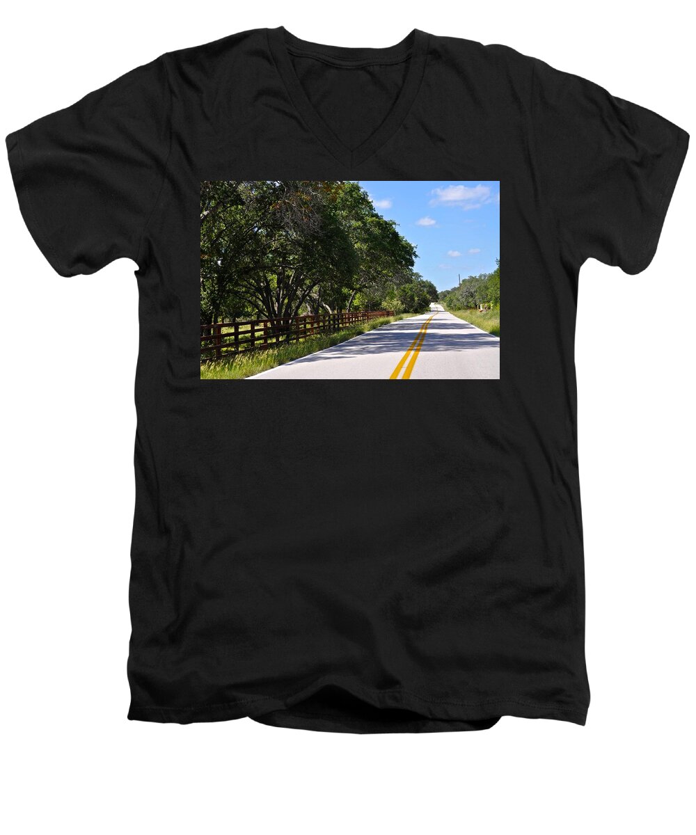Country Road Men's V-Neck T-Shirt featuring the photograph Country Road by Kristina Deane