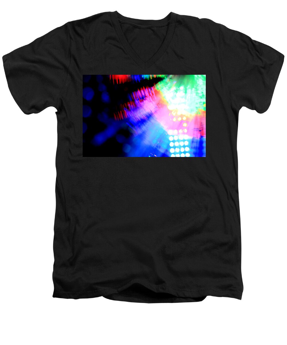 Abstract Men's V-Neck T-Shirt featuring the photograph Dancing Queen by Dazzle Zazz