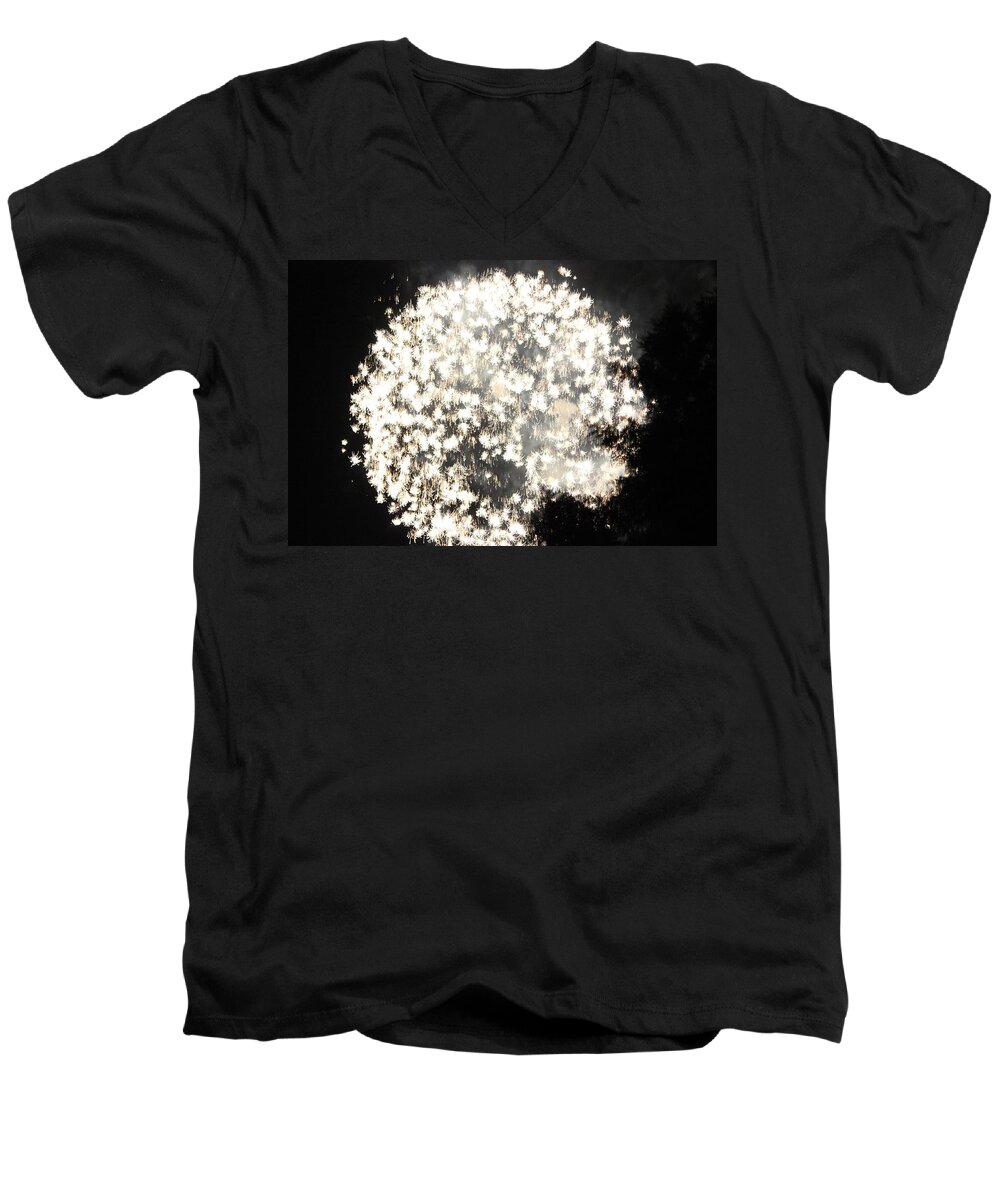 Dandelion Men's V-Neck T-Shirt featuring the photograph Dandelion Ablaze by Leigh Meredith