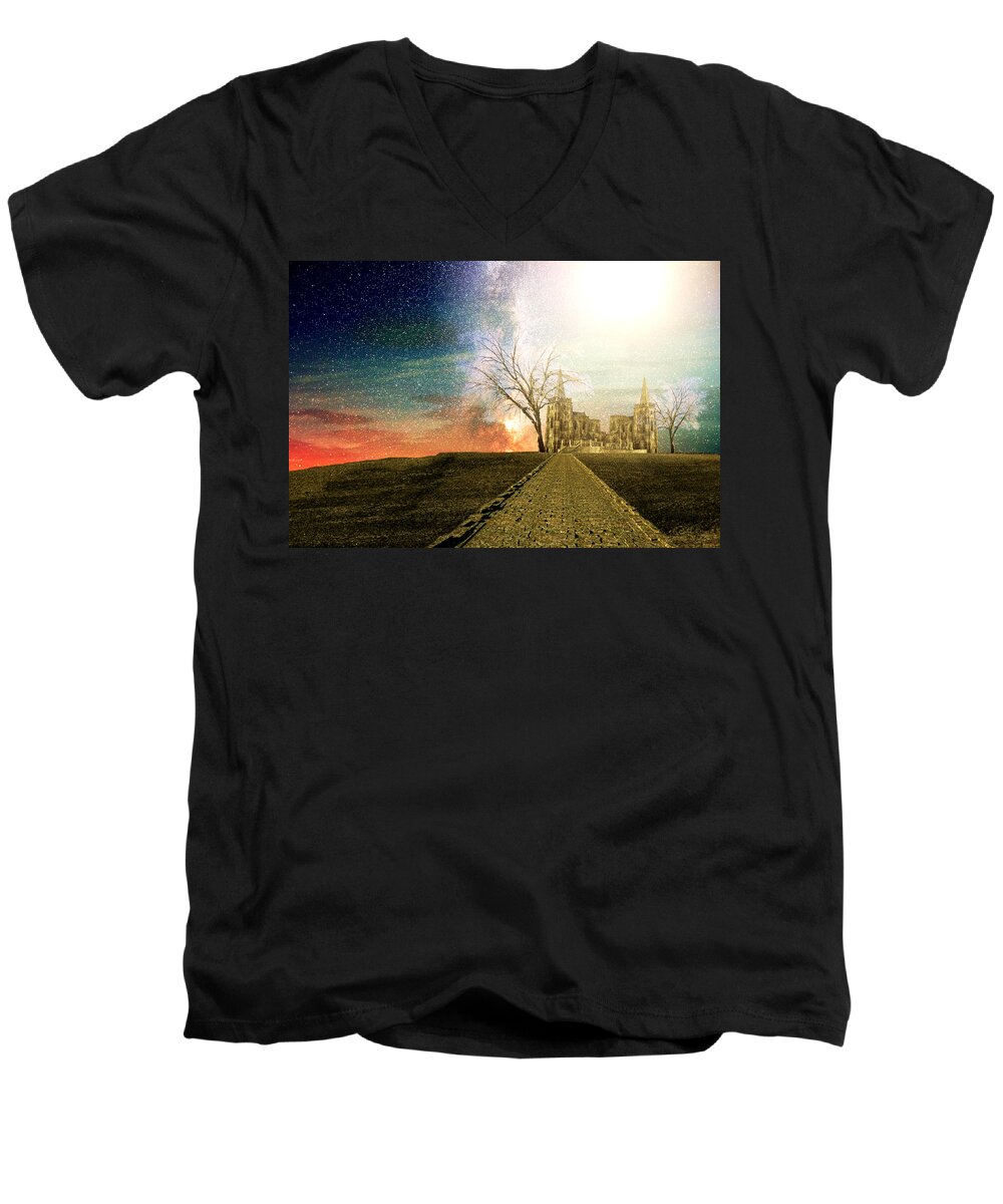 Desert Kingdom Men's V-Neck T-Shirt featuring the digital art Desert Kingdom by Ally White