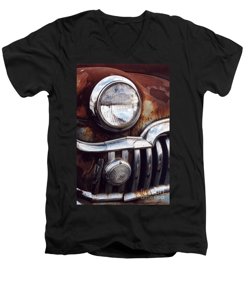 Car Men's V-Neck T-Shirt featuring the photograph DeSoto Headlight by Crystal Nederman