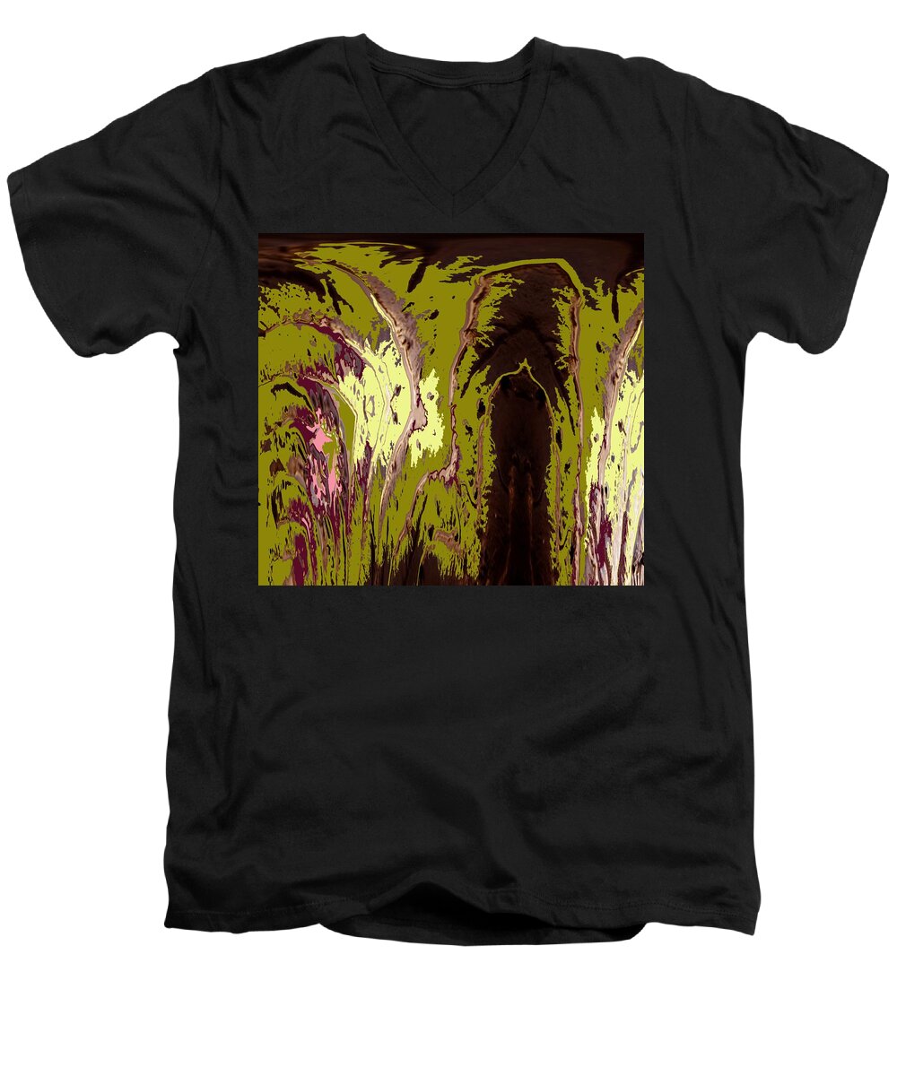 Abstract Men's V-Neck T-Shirt featuring the photograph Don't Trust the Radicchio by Laureen Murtha Menzl