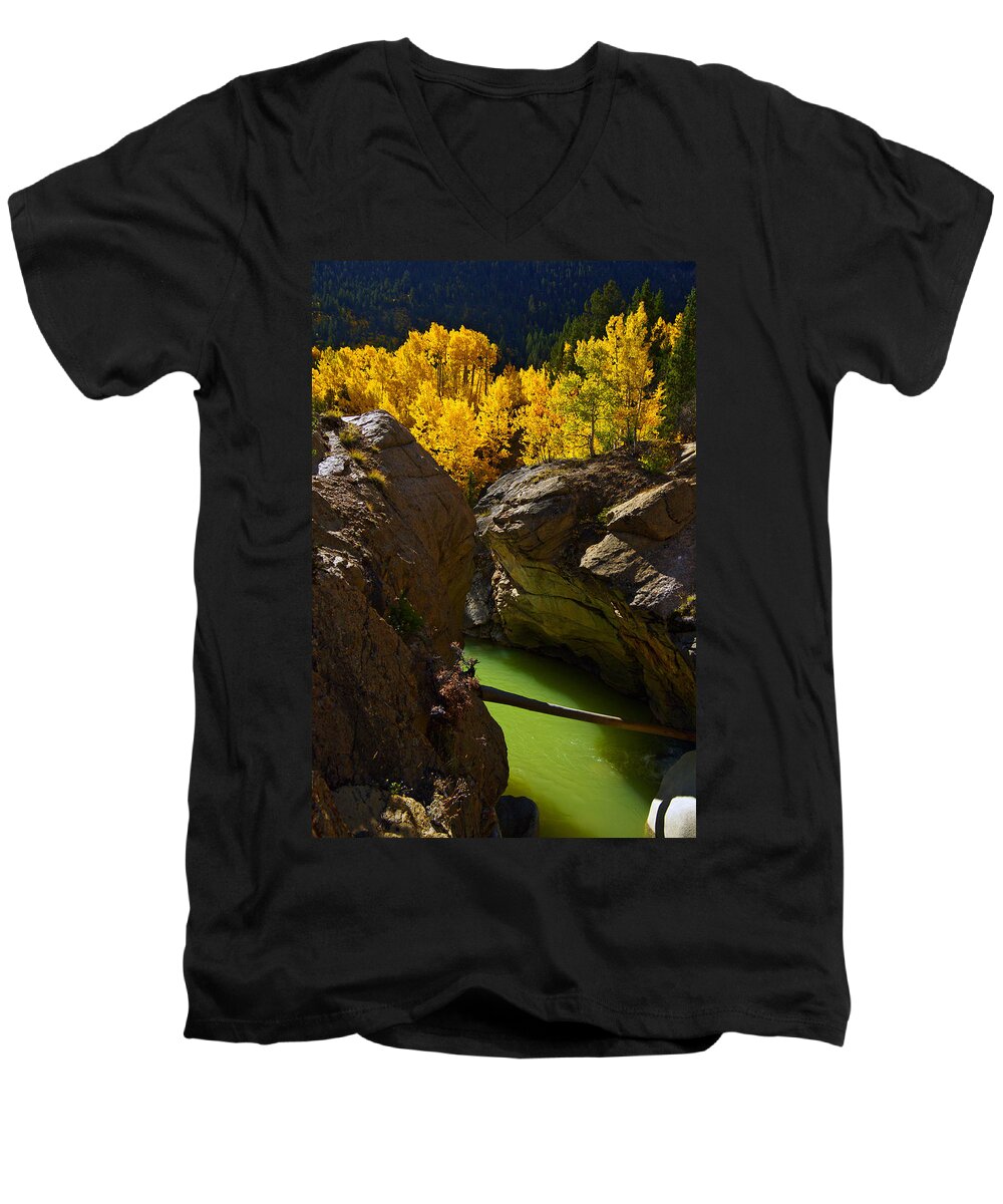 Colorado Men's V-Neck T-Shirt featuring the photograph Emerald Canyon by Jeremy Rhoades