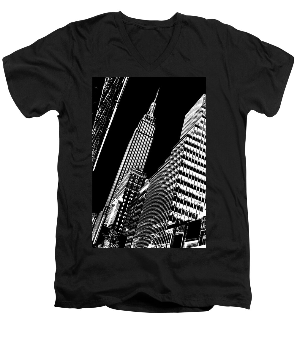 Empire Men's V-Neck T-Shirt featuring the photograph Empire Perspective by Az Jackson