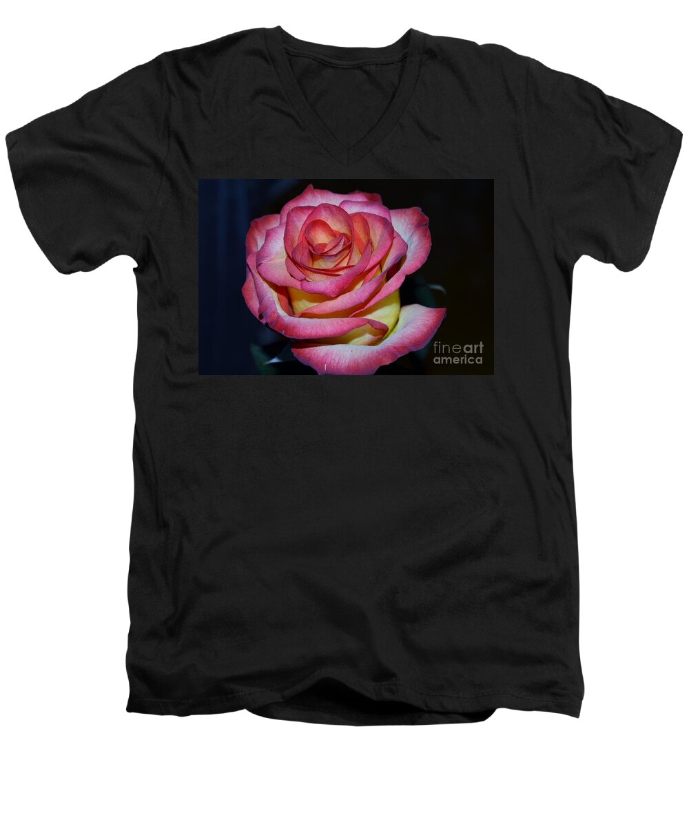 Rose Men's V-Neck T-Shirt featuring the photograph Event Rose too by Felicia Tica