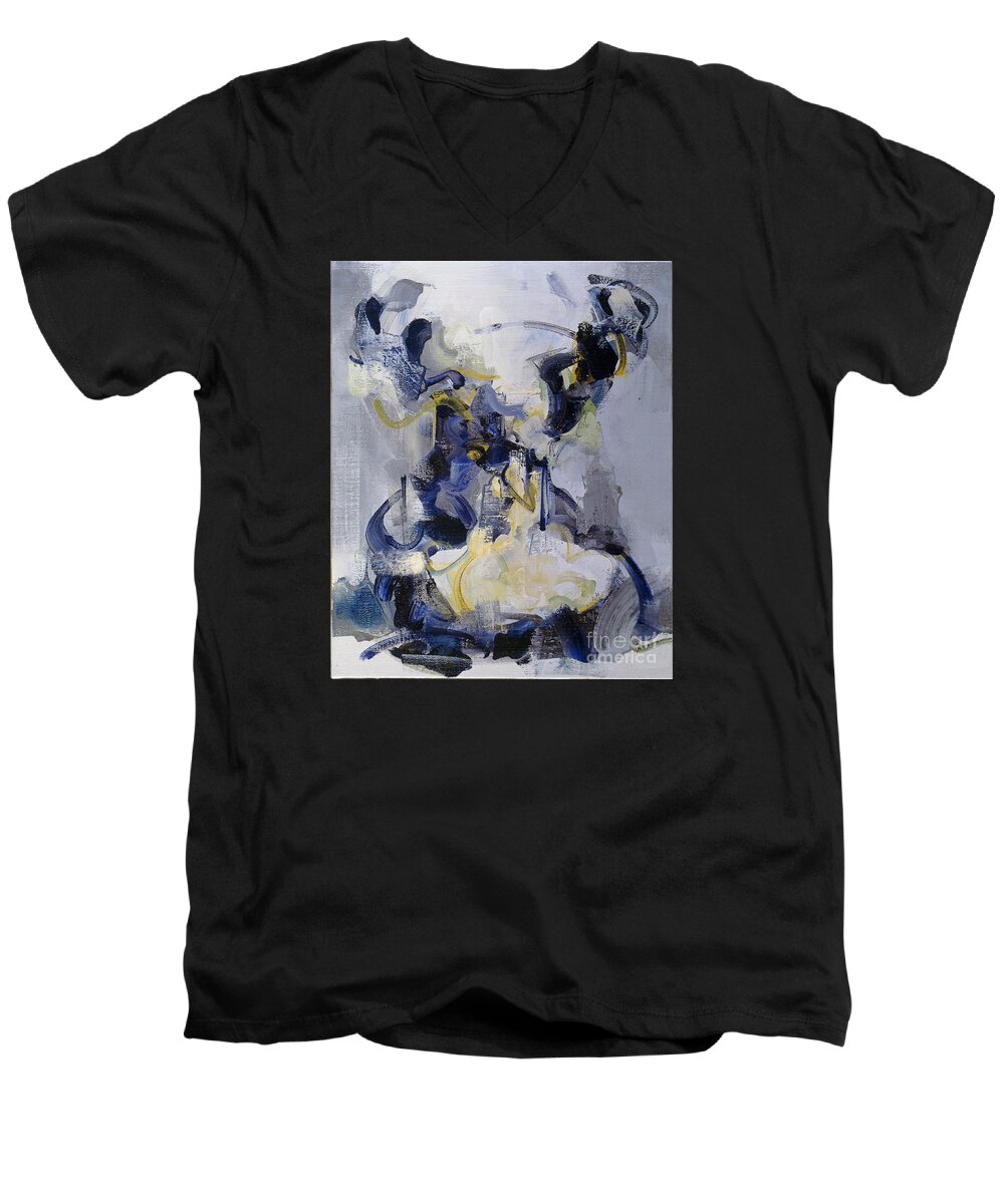 Oils Men's V-Neck T-Shirt featuring the painting Fear of Time by Ritchard Rodriguez