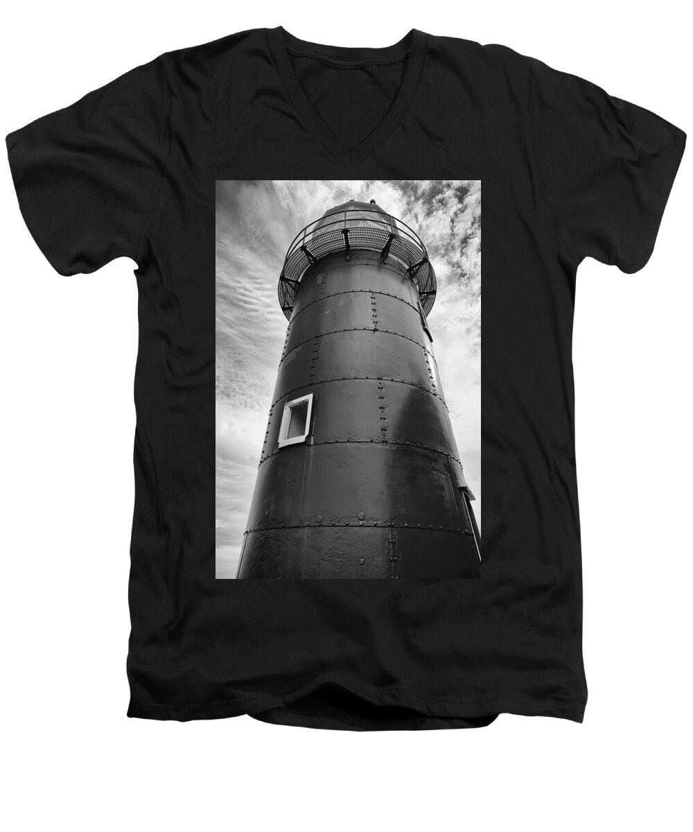 Lighthouse Men's V-Neck T-Shirt featuring the photograph Ferryland by Eunice Gibb