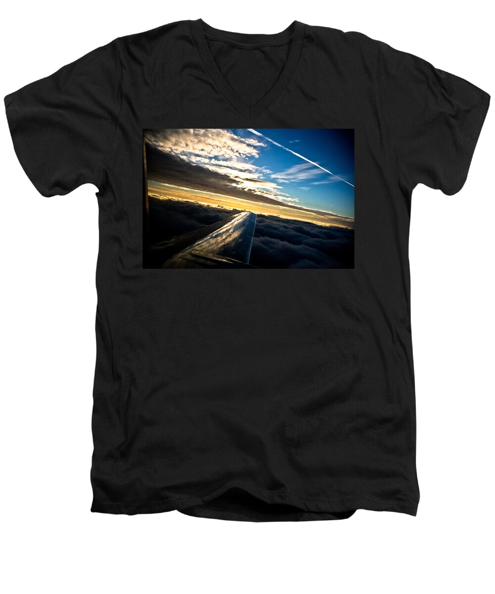 Flight Men's V-Neck T-Shirt featuring the photograph Flight 777 by Joel Loftus