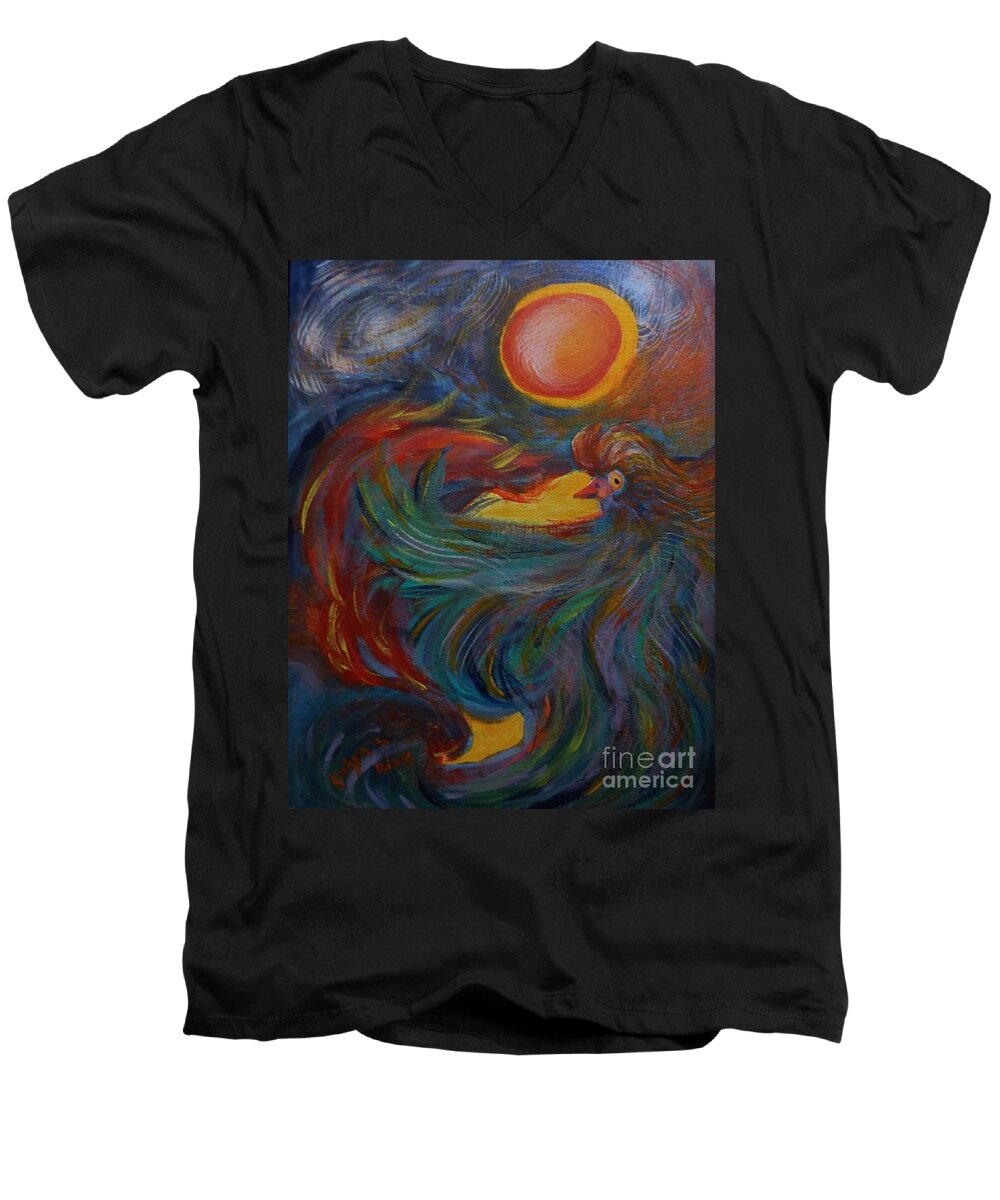 Flight Men's V-Neck T-Shirt featuring the painting Flight Of The Phoenix by Robyn King