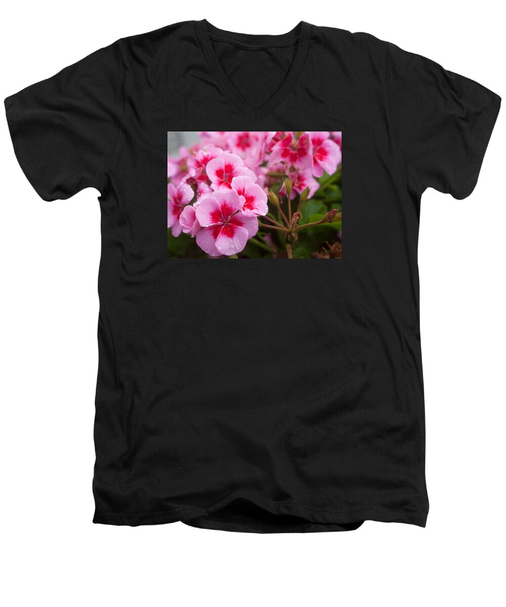 Blume Men's V-Neck T-Shirt featuring the photograph Flowers on a Rainy Sunday Afternoon by Miguel Winterpacht