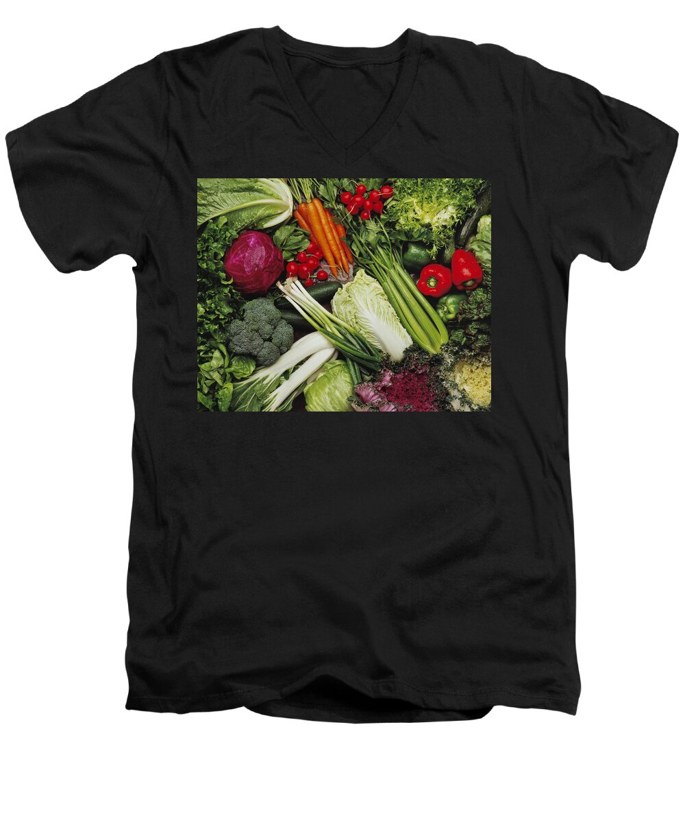 Colorful Men's V-Neck T-Shirt featuring the photograph Food- Produce, Mixed Vegetables by Ed Young
