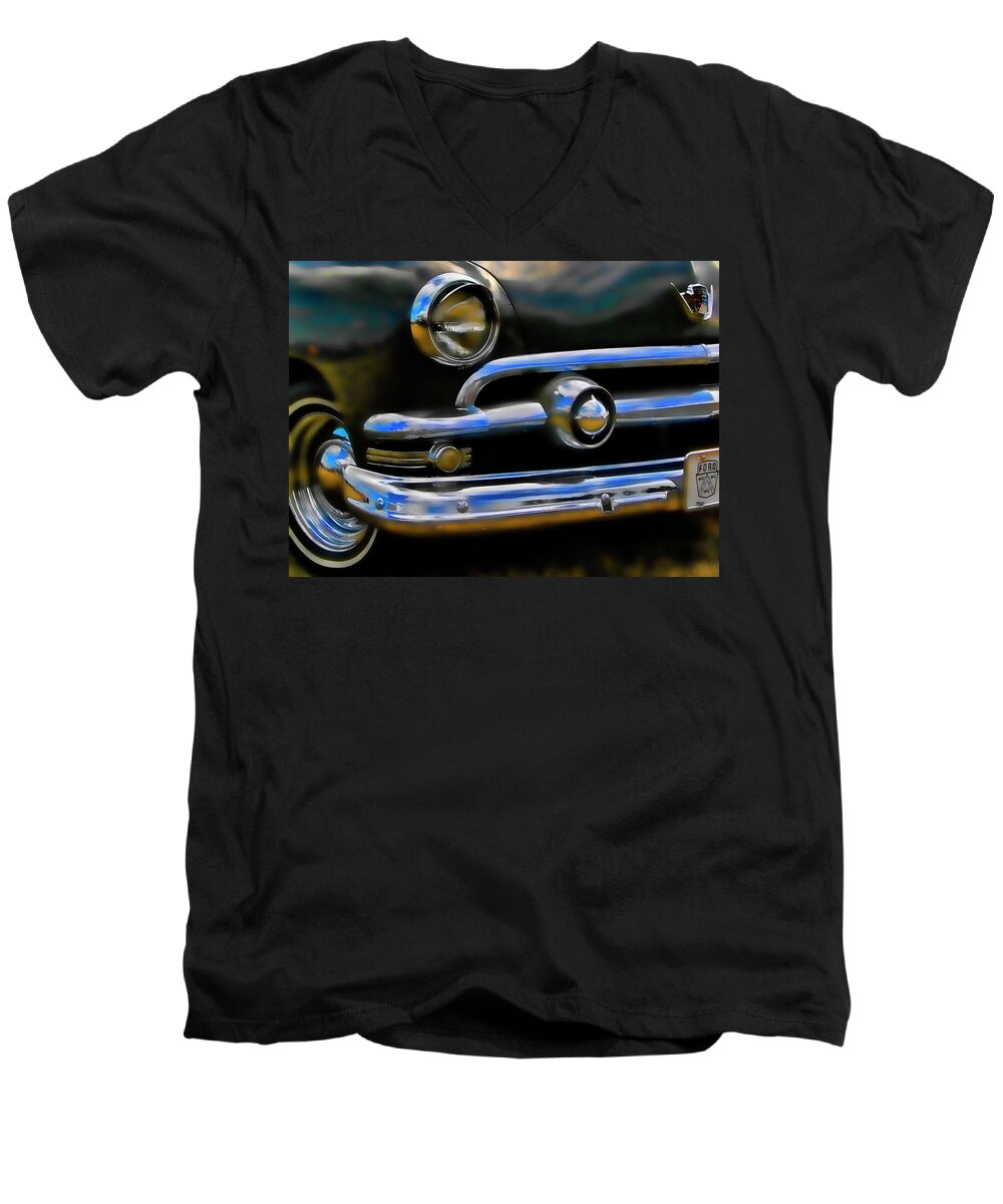 Black Framed Prints Men's V-Neck T-Shirt featuring the photograph Ford Hot Rod by Ron Roberts