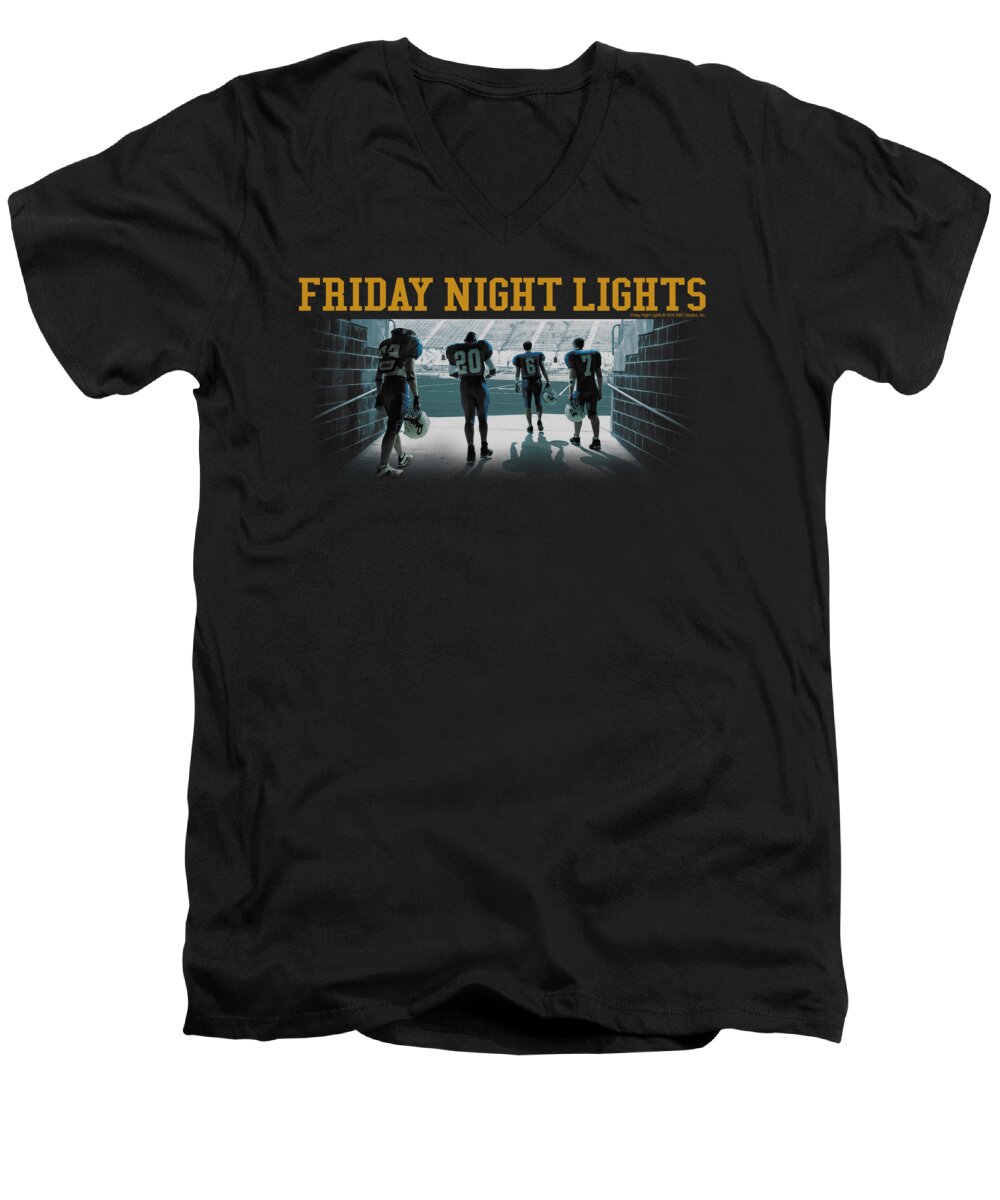 Friday Night Lights Men's V-Neck T-Shirt featuring the digital art Friday Night Lts - Game Time by Brand A