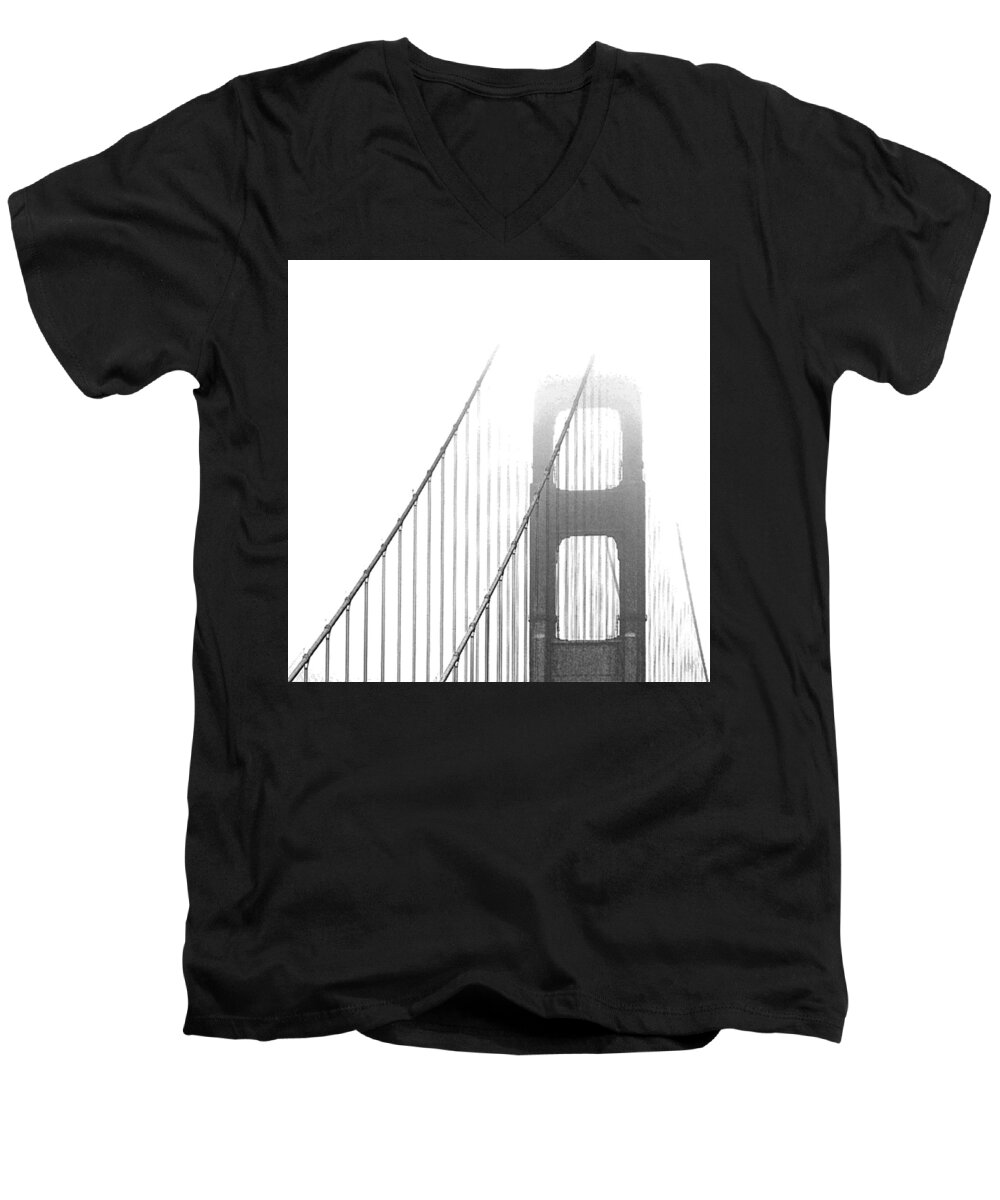 Golden Gate Bridge Men's V-Neck T-Shirt featuring the photograph Golden Gate Bridge by Ben and Raisa Gertsberg