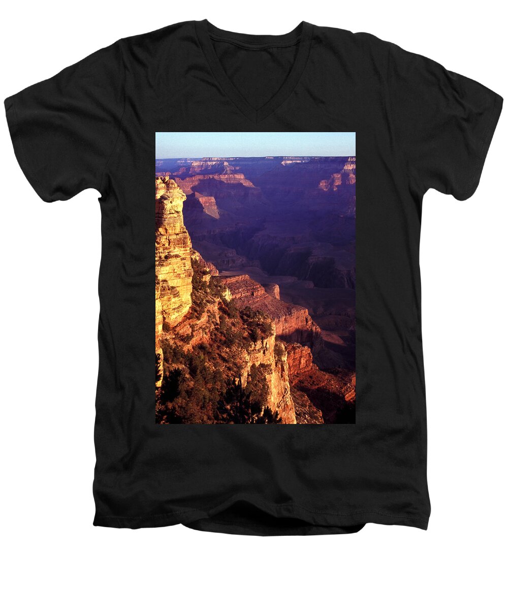 Grand Canyon National Park Men's V-Neck T-Shirt featuring the photograph Grand Canyon Sunrise by Stefan Mazzola
